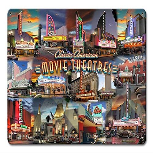 12 X 15 Satin Metal - Sign Movie Theater Collage