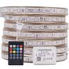 XUNATA LED Strip Lights, Bluetooth Control RGB 110-120V SMD 5050 60 LEDs/m Waterproof Rope Light Strip with 20Key IR Remote, Work with iOS & Android Music Time Control System(66ft/20m) view 1