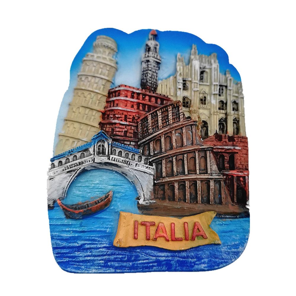 3D 5 Tourist Attractions of Italy Fridge Magnet,Home & Kitchen Decoration Magnetic Sticker, Italy Refrigerator Magnet Travel Souvenir Gift