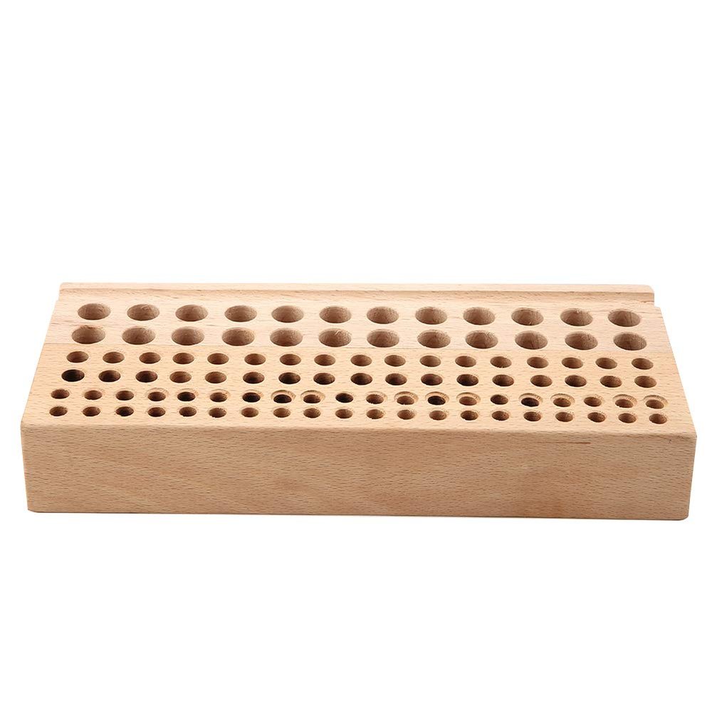 Leather Holder Tool Wooden Leather Punch Craft Tool Rack Leather Craft Tools Holder Rack, Leathercraft Stand Holder Organizer 98 Holes Multifunction Wooden Leathercraft Tool Stand Holder Organizer