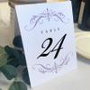 Classic Flourish Wedding Table Numbers, Purple, 1-80, Double Sided, Tent or Use in a Stand, Great for Parties & Restaurants - Made in the USA view 1