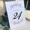 Classic Flourish Wedding Table Numbers, Burgundy, 1-80, Double Sided, Tent or Use in a Stand, Great for Parties & Restaurants - Made in the USA view 1