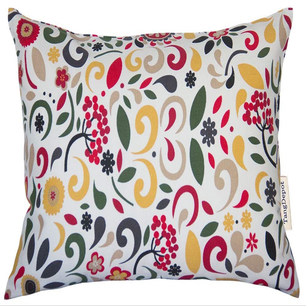 TangDepot Cotton Floral Cushion Cover 12"x20" Cranberry