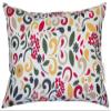 TangDepot Cotton Floral Cushion Cover 12"x20" Cranberry view 1
