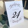 Classic Flourish Wedding and Event Table Numbers, Chocolate, 1-50, Double Sided, Tent or Use in a Stand, Great for Parties & Restaurants - Made in the USA view 1