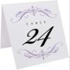 Classic Flourish Wedding and Event Table Numbers, Purple, 1-50, Double Sided, Tent or Use in a Stand, Great for Parties & Restaurants - Made in the USA view 2