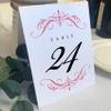Classic Flourish Wedding Table Numbers, Ruby Red, 1-80, Double Sided, Tent or Use in a Stand, Great for Parties & Restaurants - Made in the USA view 1
