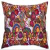 TangDepot Cotton Floral Cushion Cover 12"x20" Riot of Colors-White view 1