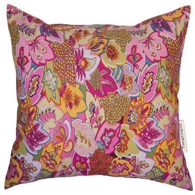 TangDepot Cotton Floral Cushion Cover 12"x20" Yellow Leaves