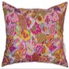 TangDepot Cotton Floral Cushion Cover 12"x20" Yellow Leaves view 1