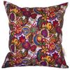 TangDepot Cotton Floral Cushion Cover 14"x14" Riot of Colors-White view 1