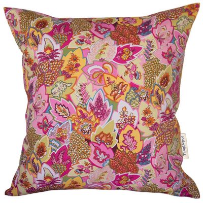 TangDepot Cotton Floral Cushion Cover 14"x14" Yellow Leaves