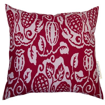 TangDepot Cotton Floral Cushion Cover 12"x18" Watermelon-Red