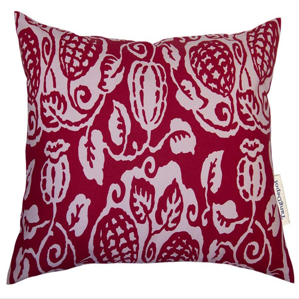 TangDepot Cotton Floral Cushion Cover 12"x18" Watermelon-Red