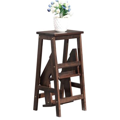 Stepladders Folding Step Stool 3 Steps Wooden/Ladder Chair Stool Treadle Lightweight and Folding Household Home Library Loft Heavy Duty Capacity150 kg