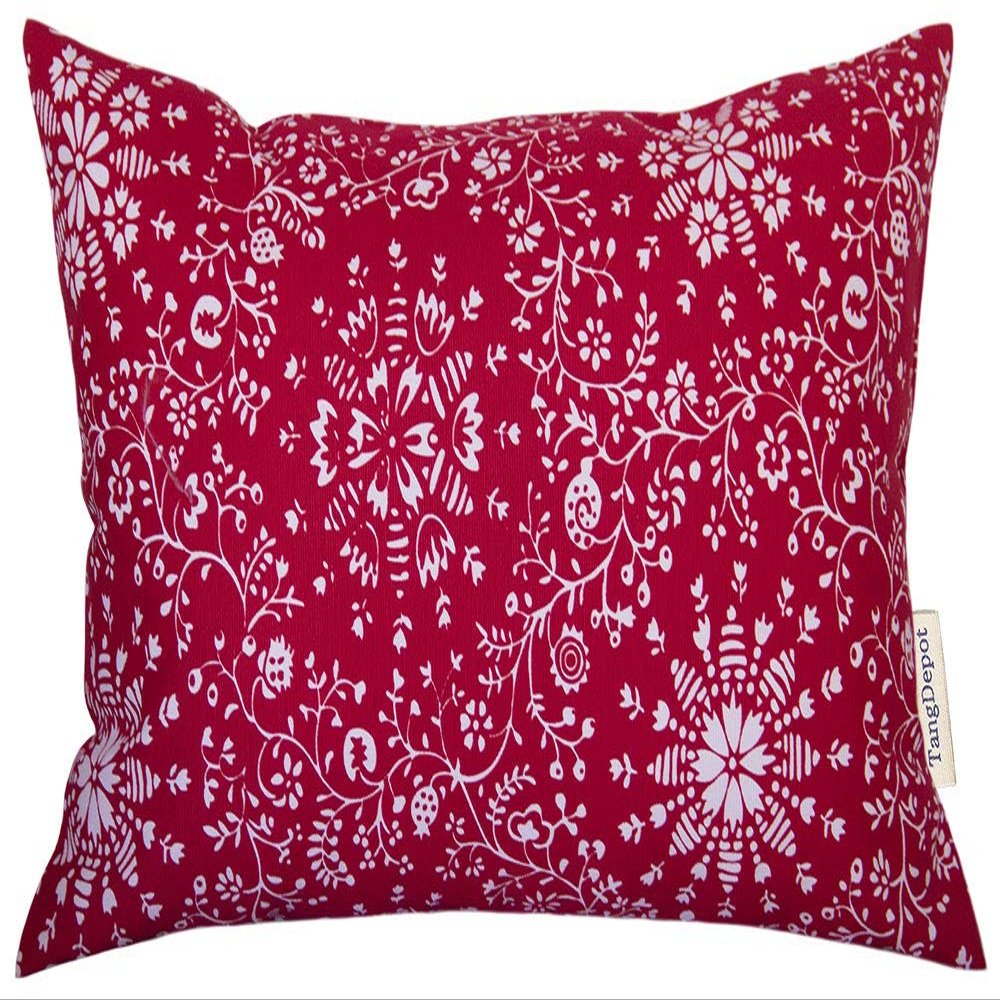 TangDepot Cotton Floral Cushion Cover 12"x20" Snowflake