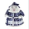 Blue Rose Polish Pottery - Blue Violet Santa Cookie Jar - 12" Tall - Festive Santa Design, Perfect Holiday Gift & Decorative Cookie Storage view 1