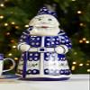 Blue Rose Polish Pottery - Blue Violet Santa Cookie Jar - 12" Tall - Festive Santa Design, Perfect Holiday Gift & Decorative Cookie Storage view 2