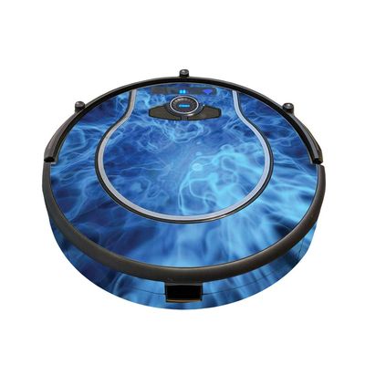 MightySkins Skin Compatible with Shark Ion Robot 750 Vacuum Minimal Coverage - Blue Mystic Flames | Protective, Durable, and Unique Vinyl Decal wrap Cover | Easy to Apply, Remove | Made in The USA
