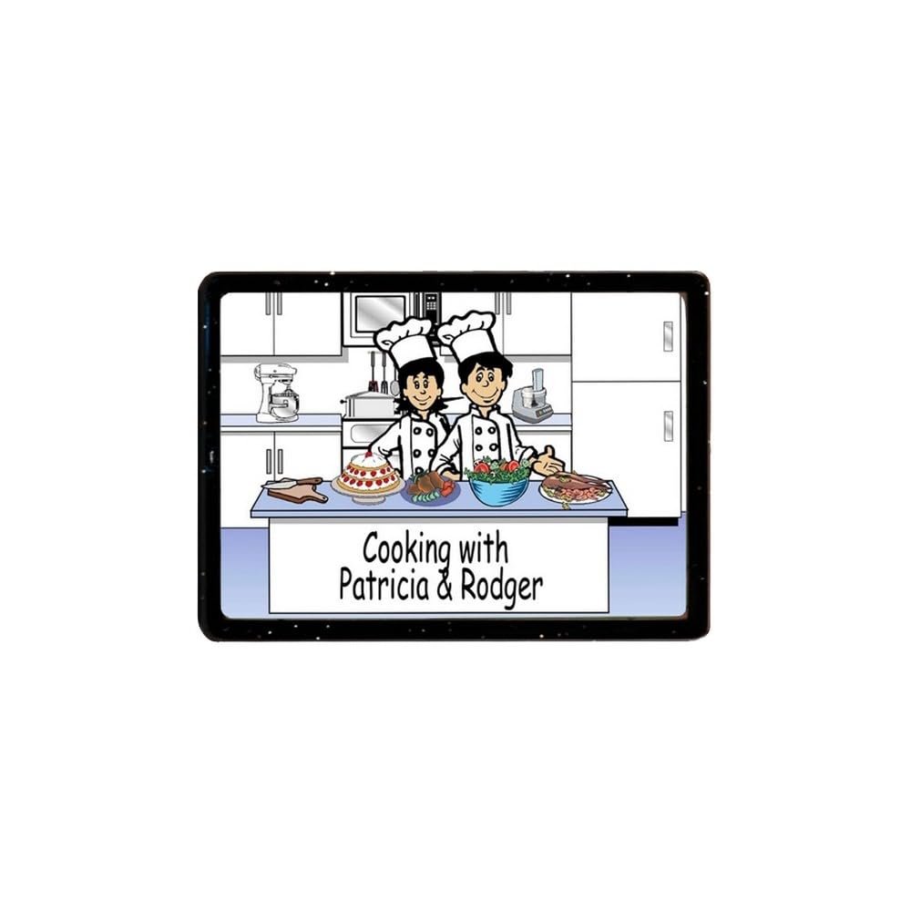 Personalized Name That Toon Chef Couple Acrylic Magnet - Great Gift!