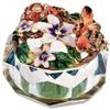 Kubla Crafts Enameled Bees, Honeycomb and Flowers with Cut Glass Trinket Box, Ac view 1