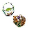 Kubla Crafts Enameled Bees, Honeycomb and Flowers with Cut Glass Trinket Box, Ac view 2