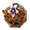 Kubla Crafts Enameled Bees, Honeycomb and Flowers with Cut Glass Trinket Box, Ac view 3