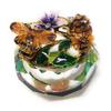 Kubla Crafts Enameled Bees, Honeycomb and Flowers with Cut Glass Trinket Box, Ac view 4