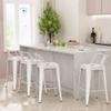 Andeworld Bar Stools Set of 4 Counter Height Stools Industrial Metal Barstools with Backrests (30 inch, Off White) view 1