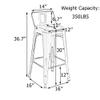 Andeworld Bar Stools Set of 4 Counter Height Stools Industrial Metal Barstools with Backrests (30 inch, Off White) view 2