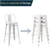 Andeworld Bar Stools Set of 4 Counter Height Stools Industrial Metal Barstools with Backrests (30 inch, Off White) view 3