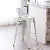Andeworld Bar Stools Set of 4 Counter Height Stools Industrial Metal Barstools with Backrests (30 inch, Off White) view 4