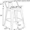 Andeworld Bar Stools Set of 4 Counter Height Stools Industrial Metal Barstools with Backrests (26 inch, Off White) view 2