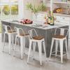 Andeworld Metal Bar Stools Set of 4 Kitchen Counter Stools Bristro Barstools Industrial Bar Stools (26 Inch,Cream White with Wooden Seats) view 1