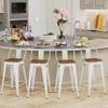 Andeworld Metal Bar Stools Set of 4 Kitchen Counter Stools Bristro Barstools Industrial Bar Stools (26 Inch,Cream White with Wooden Seats) view 4