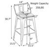 Andeworld Metal Bar Stools Set of 4 Kitchen Counter Stools Bristro Barstools Industrial Bar Stools (24 Inch,Cream White with Wooden Seats) view 2