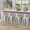 Andeworld Metal Bar Stools Set of 4 Kitchen Counter Stools Bristro Barstools Industrial Bar Stools (24 Inch,Cream White with Wooden Seats) view 4