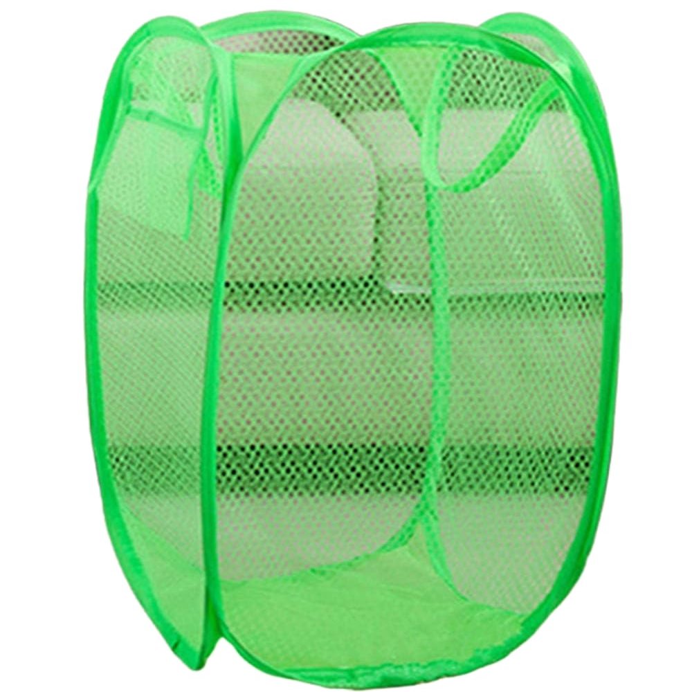 Extra Large Pop Up Mesh Hampers Collapsible Tall Nursery Laundry Basket For Storage Blankets Toys Clothes Net Sorter Bins,Green