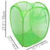 Extra Large Pop Up Mesh Hampers Collapsible Tall Nursery Laundry Basket For Storage Blankets Toys Clothes Net Sorter Bins,Green view 2