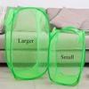 Extra Large Pop Up Mesh Hampers Collapsible Tall Nursery Laundry Basket For Storage Blankets Toys Clothes Net Sorter Bins,Green view 3