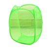 Small Rectangle Mesh Storage Basket Folding Nursery Hampers For Baby Clothes Closet Organizer Kids Room Waste Bins,Green view 1