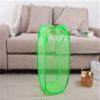 Small Rectangle Mesh Storage Basket Folding Nursery Hampers For Baby Clothes Closet Organizer Kids Room Waste Bins,Green view 2