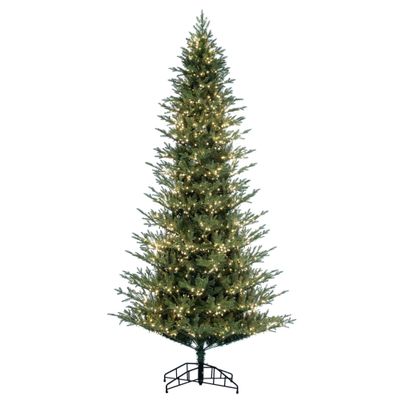 Vickerman 9' Tall Kamas Fraser Fir Artificial Christmas Tree, Warm White Low Voltage 3MM LED Lights - Faux Fir Christmas Tree - Seasonal Indoor Home Decor