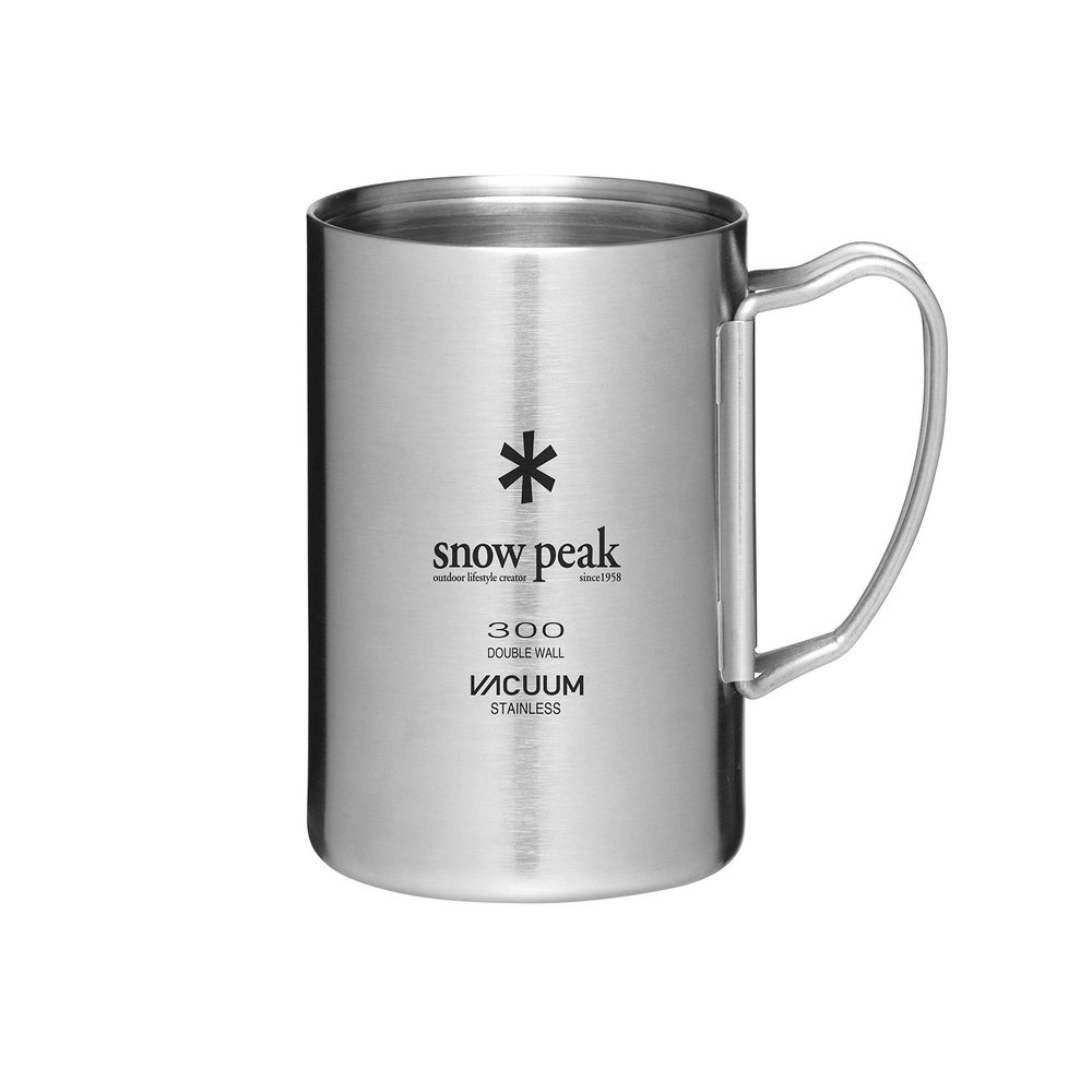 Snow Peak Double Wall Stainless Steel Vacuum Insulated Mug, Lightweight, Durable, Camping, 300ml