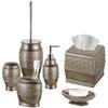 Creative Scents Dublin Silver Bathroom Accessories Set Complete - Brushed Silver 6 Piece Bathroom Set: Toilet Brush and Holder, Tissue Cover, Toothbrush Holder, Soap Dispenser, Tumbler & Soap Dish view 1