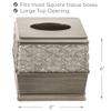 Creative Scents Dublin Silver Bathroom Accessories Set Complete - Brushed Silver 6 Piece Bathroom Set: Toilet Brush and Holder, Tissue Cover, Toothbrush Holder, Soap Dispenser, Tumbler & Soap Dish view 4