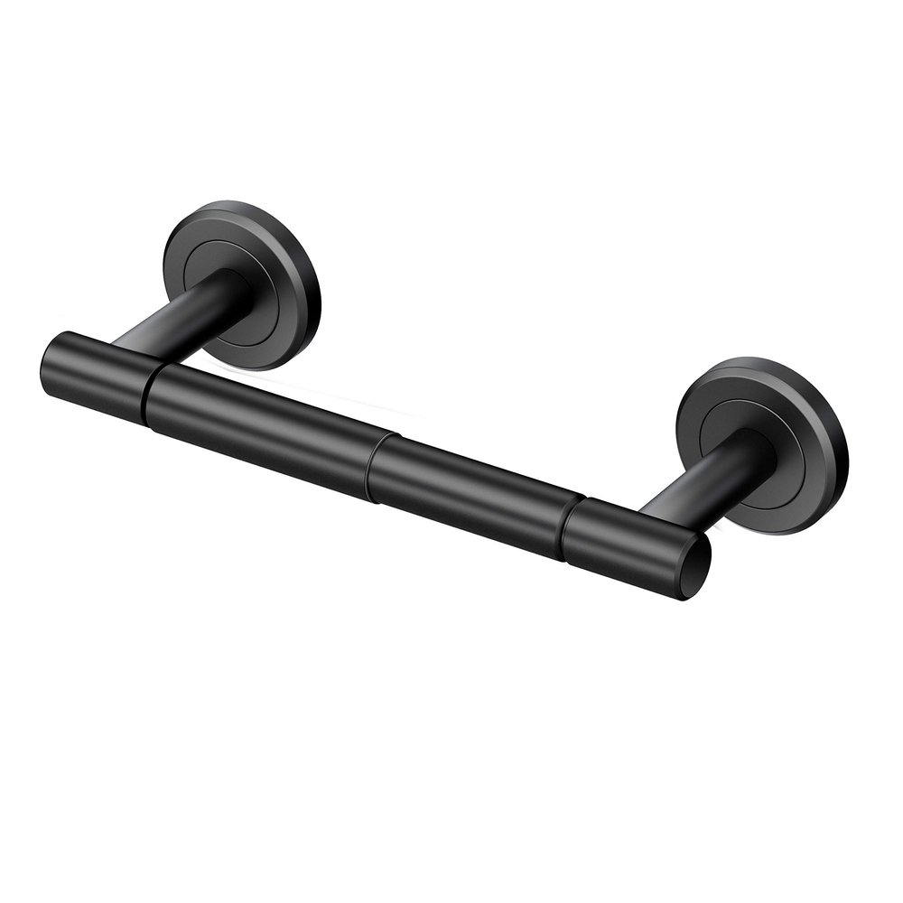 Gatco 4243BMX Latitude II Toilet Paper Holder, Wall Mounted Bathroom Tissue Holder, Matte Black