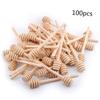 100-Pack 6 Inch Portable Wooden Jam Honey Dipper Honey Sticks for Honey Jar Dispense Drizzle Honey (6inch 100pcs) view 2