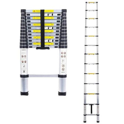 Hediy Aluminum Telescopic Extension Straight Ladder (3.8M/12.5 ft Telescopic) EN131 Certified 330 lb Load Capacity
