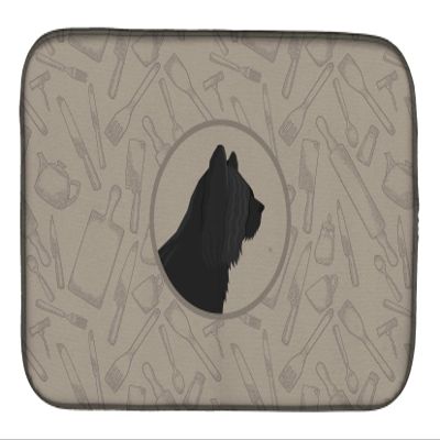 Caroline's Treasures CK2211DDM Skye Terrier In the Kitchen Dish Drying Mat Absorbent Dish Drying Mat Pad for Kitchen Counter Dish Drainer Mat for Countertop, 14 x 21", Multicolor